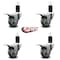 Service Caster 3'' Gray Poly Swivel 1-5/8'' Expanding Stem Caster Set Total Lock Brake, 4PK SCC-EXTTL20S314-PPUB-158-4 - alternate 2